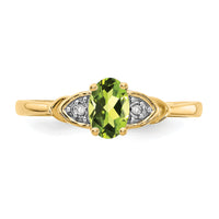 14k Peridot and Diamond Ring-XBS281