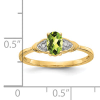 14k Peridot and Diamond Ring-XBS281