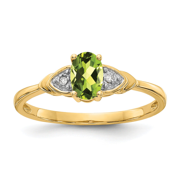 14k Peridot and Diamond Ring-XBS281