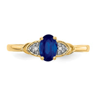 14k Sapphire and Diamond Ring-XBS282