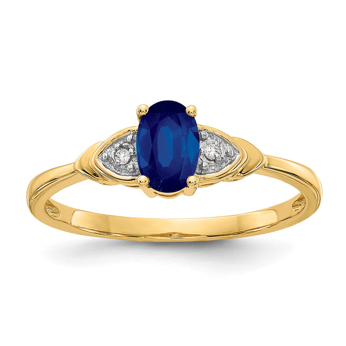 14k Sapphire and Diamond Ring-XBS282