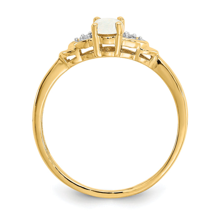 14k Opal and Diamond Ring-XBS283