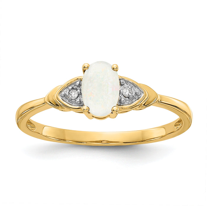 14k Opal and Diamond Ring-XBS283