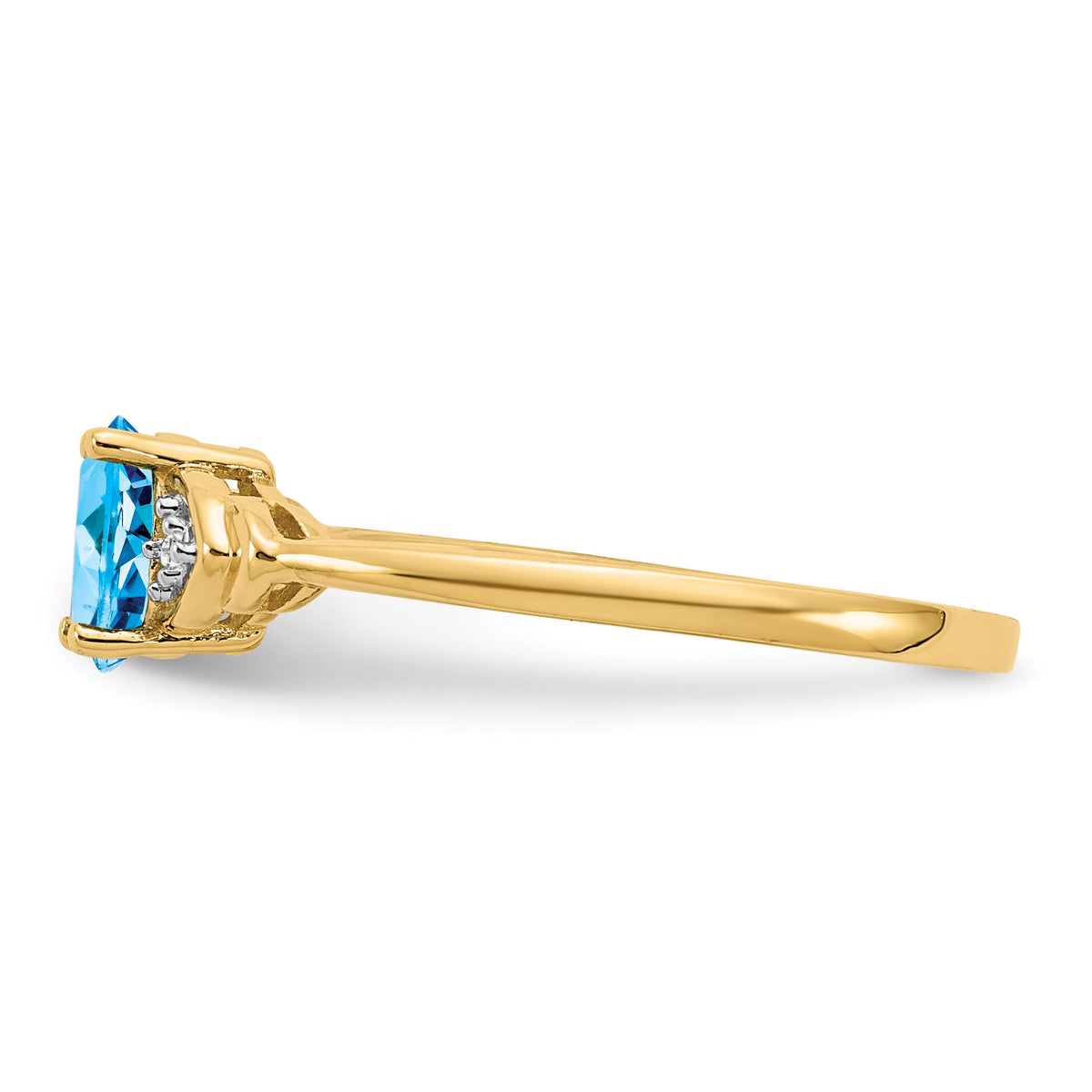 14k Blue Topaz and Diamond Ring-XBS285