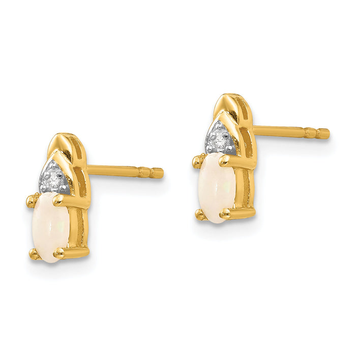 14k Opal and Diamond Earrings-XBS288