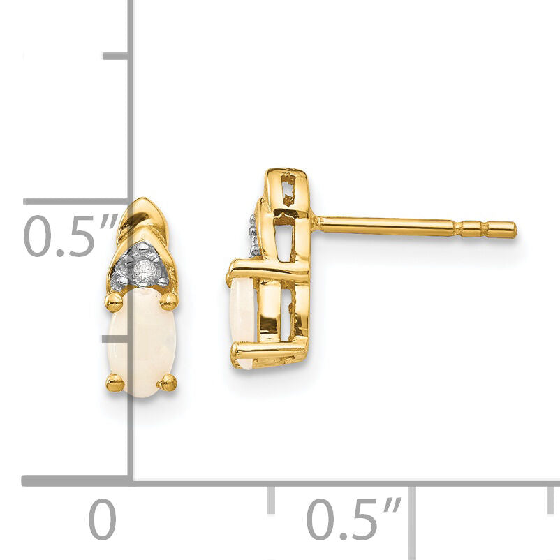 14k Opal and Diamond Earrings-XBS288