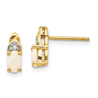 14k Opal and Diamond Earrings-XBS288
