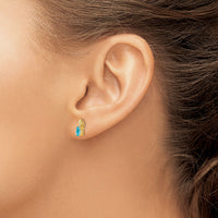14k Blue Topaz and Diamond Earrings-XBS290