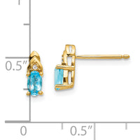 14k Blue Topaz and Diamond Earrings-XBS290