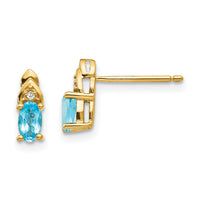 14k Blue Topaz and Diamond Earrings-XBS290