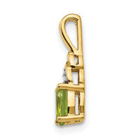 14k Peridot and Diamond Pendant-XBS291