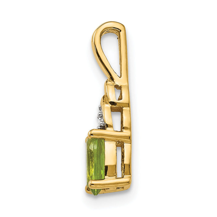 14k Peridot and Diamond Pendant-XBS291