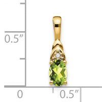 14k Peridot and Diamond Pendant-XBS291