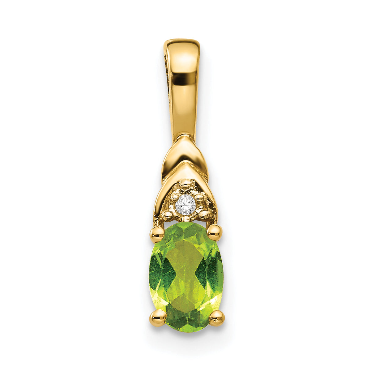 14k Peridot and Diamond Pendant-XBS291