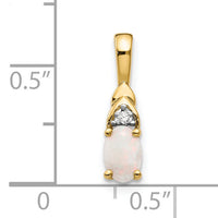 14k Opal and Diamond Pendant-XBS293
