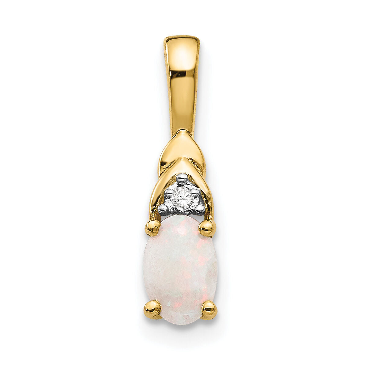 14k Opal and Diamond Pendant-XBS293