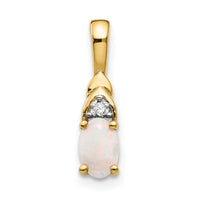 14k Opal and Diamond Pendant-XBS293