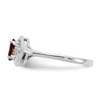 14k White Gold Garnet and Diamond Ring-XBS368