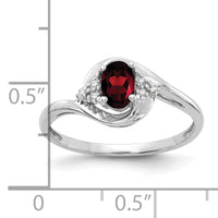 14k White Gold Garnet and Diamond Ring-XBS368