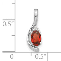 14k White Gold Garnet and Diamond Pendant-XBS372
