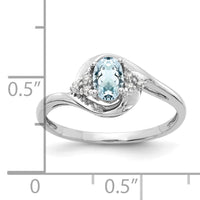 14k White Gold Aquamarine and Diamond Ring-XBS374