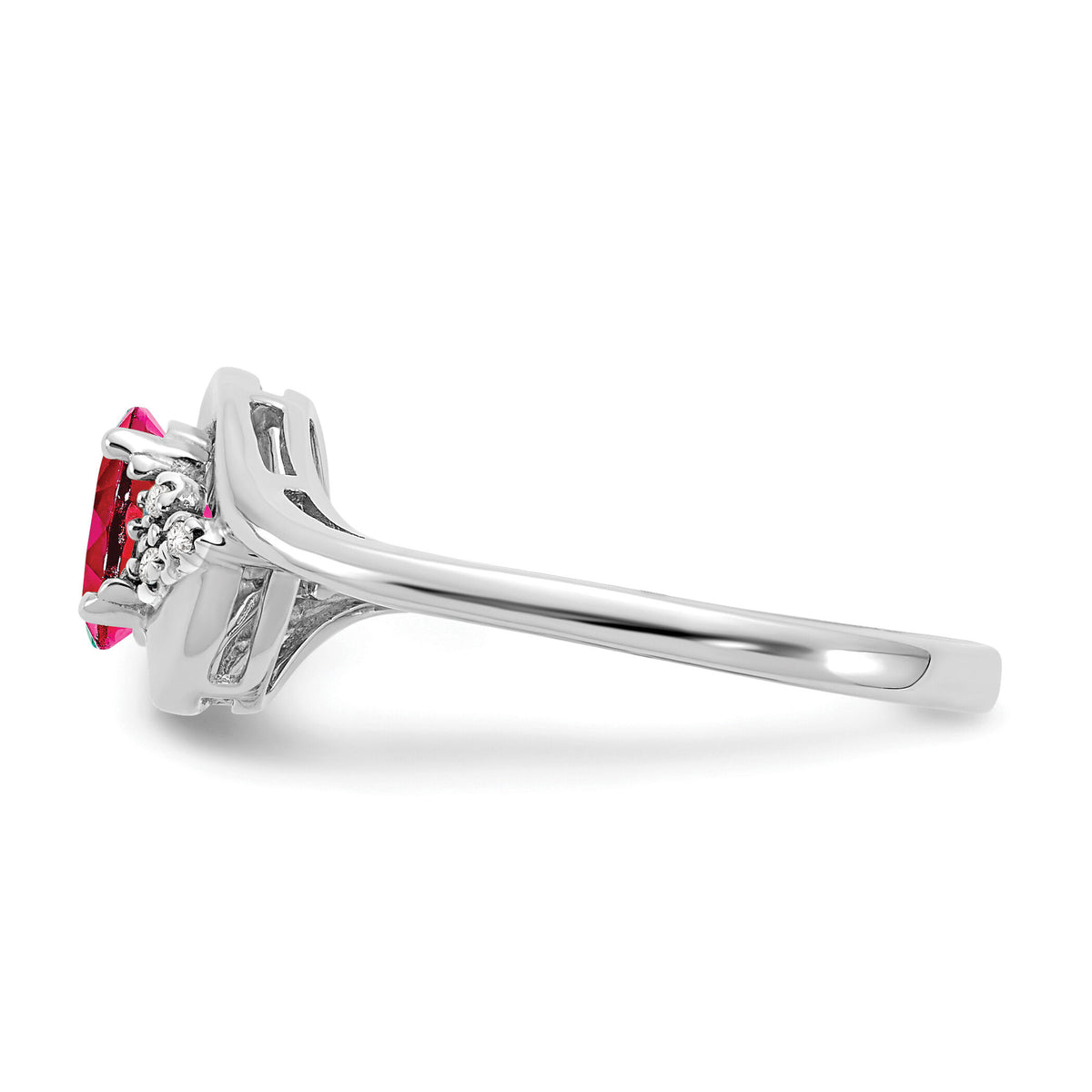 14k White Gold Ruby and Diamond Ring-XBS378