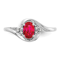 14k White Gold Ruby and Diamond Ring-XBS378