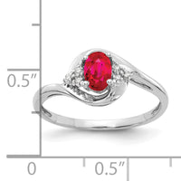 14k White Gold Ruby and Diamond Ring-XBS378