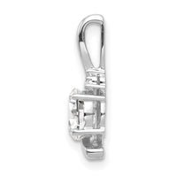14k White Gold White Topaz and Diamond Pendant-XBS385