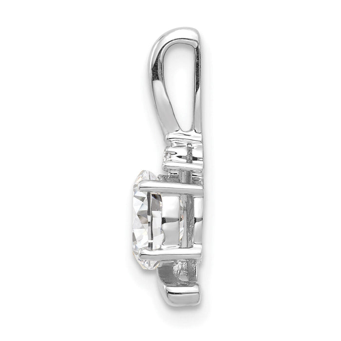 14k White Gold White Topaz and Diamond Pendant-XBS385