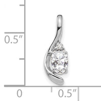 14k White Gold White Topaz and Diamond Pendant-XBS385