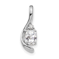 14k White Gold White Topaz and Diamond Pendant-XBS385