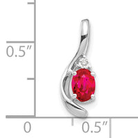 14k White Gold Ruby and Diamond Pendant-XBS388