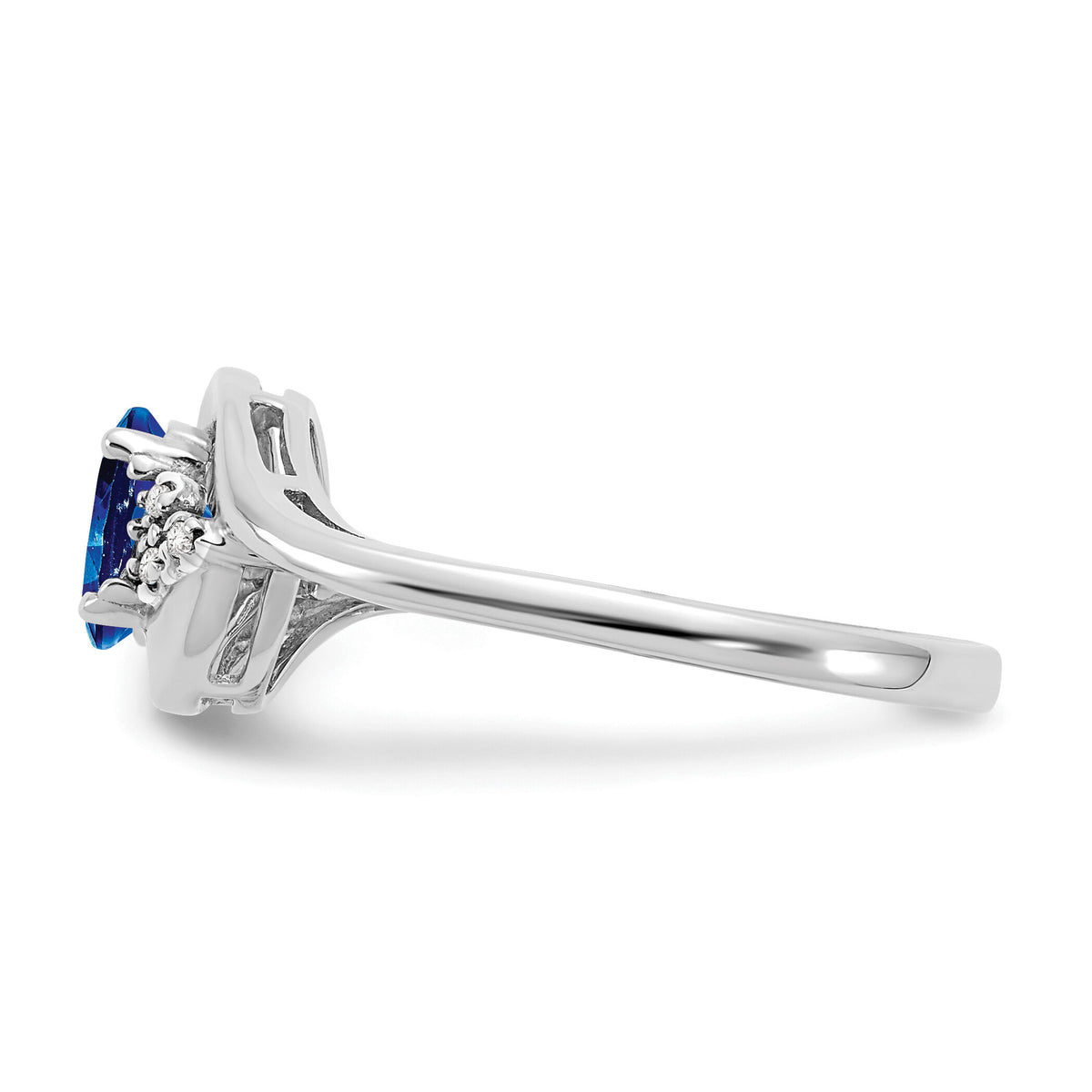 14k White Gold Sapphire and Diamond Ring-XBS390