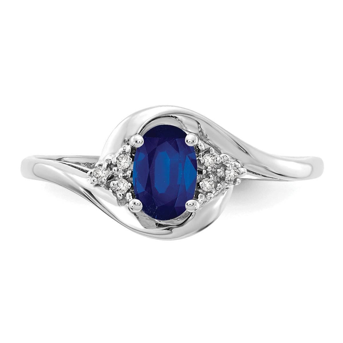 14k White Gold Sapphire and Diamond Ring-XBS390