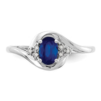 14k White Gold Sapphire and Diamond Ring-XBS390