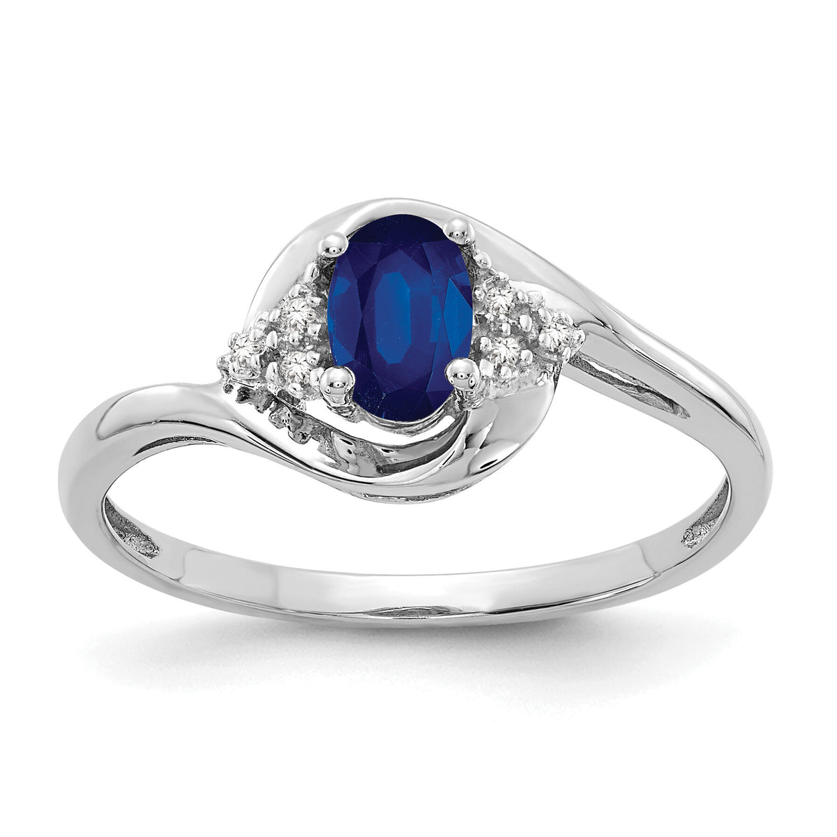 14k White Gold Sapphire and Diamond Ring-XBS390