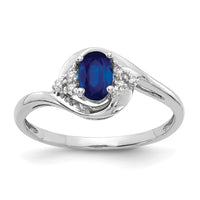 14k White Gold Sapphire and Diamond Ring-XBS390