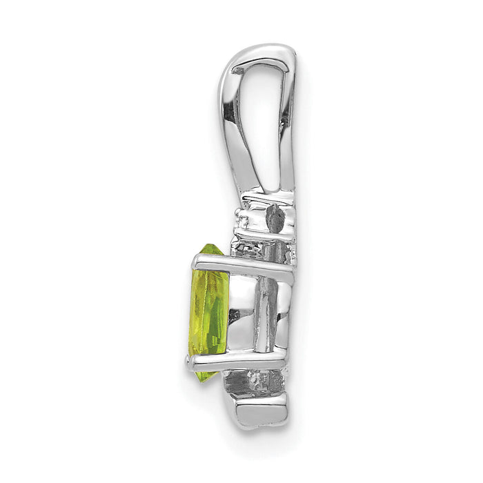 14k White Gold Peridot and Diamond Pendant-XBS399