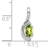 14k White Gold Peridot and Diamond Pendant-XBS399