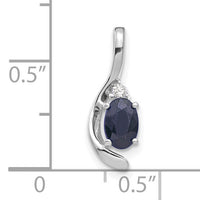 14k White Gold Sapphire and Diamond Pendant-XBS400