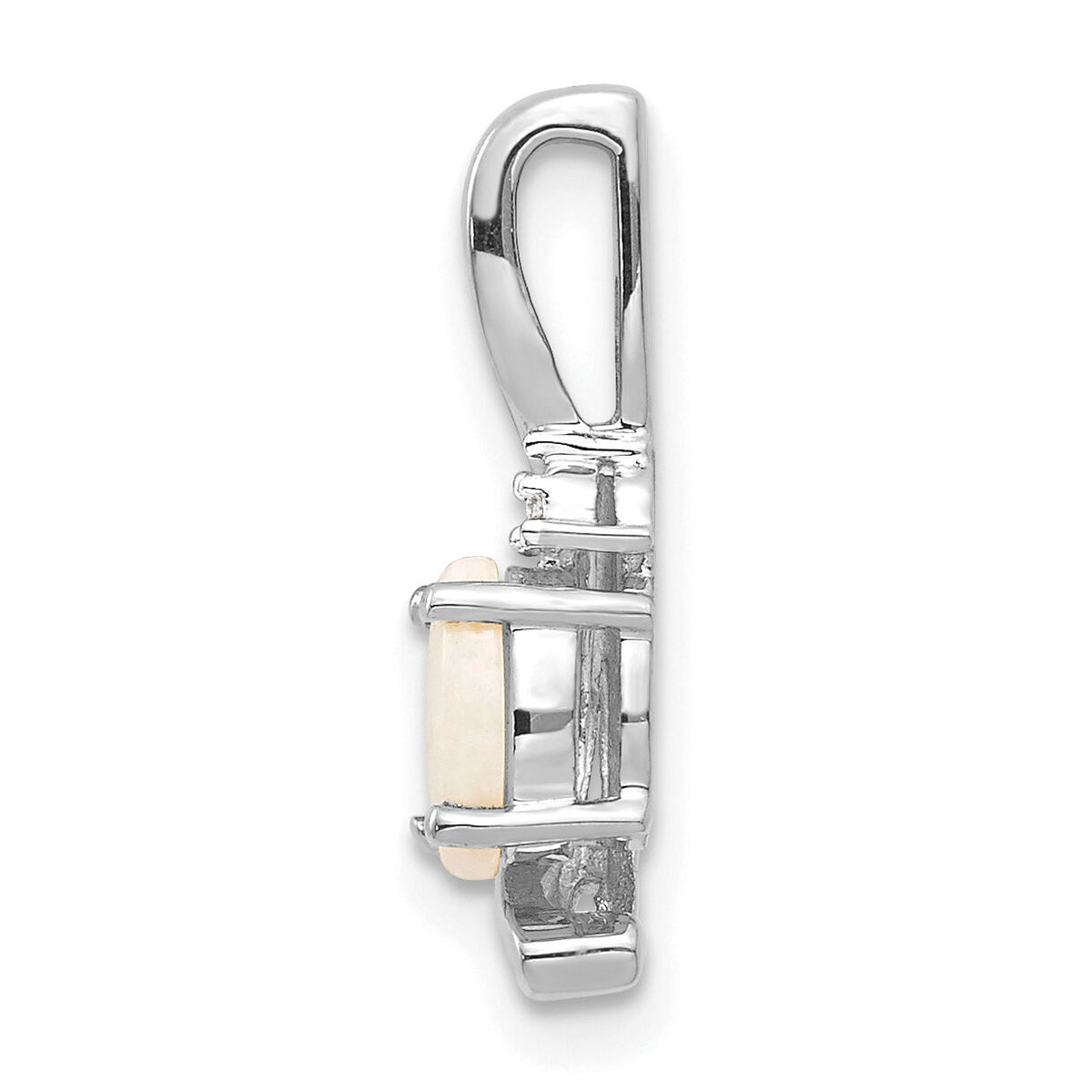 14k White Gold Opal and Diamond Pendant-XBS401