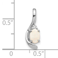 14k White Gold Opal and Diamond Pendant-XBS401