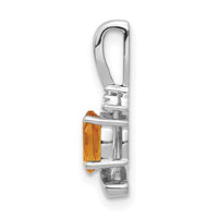 14k White Gold Citrine and Diamond Pendant-XBS402