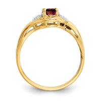14k Garnet and Diamond Ring-XBS404