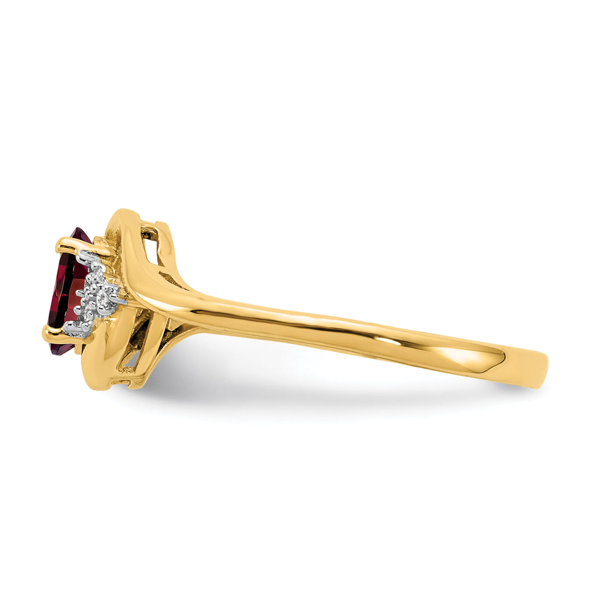 14k Garnet and Diamond Ring-XBS404