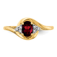 14k Garnet and Diamond Ring-XBS404