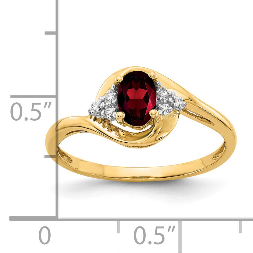 14k Garnet and Diamond Ring-XBS404