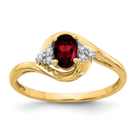 14k Garnet and Diamond Ring-XBS404