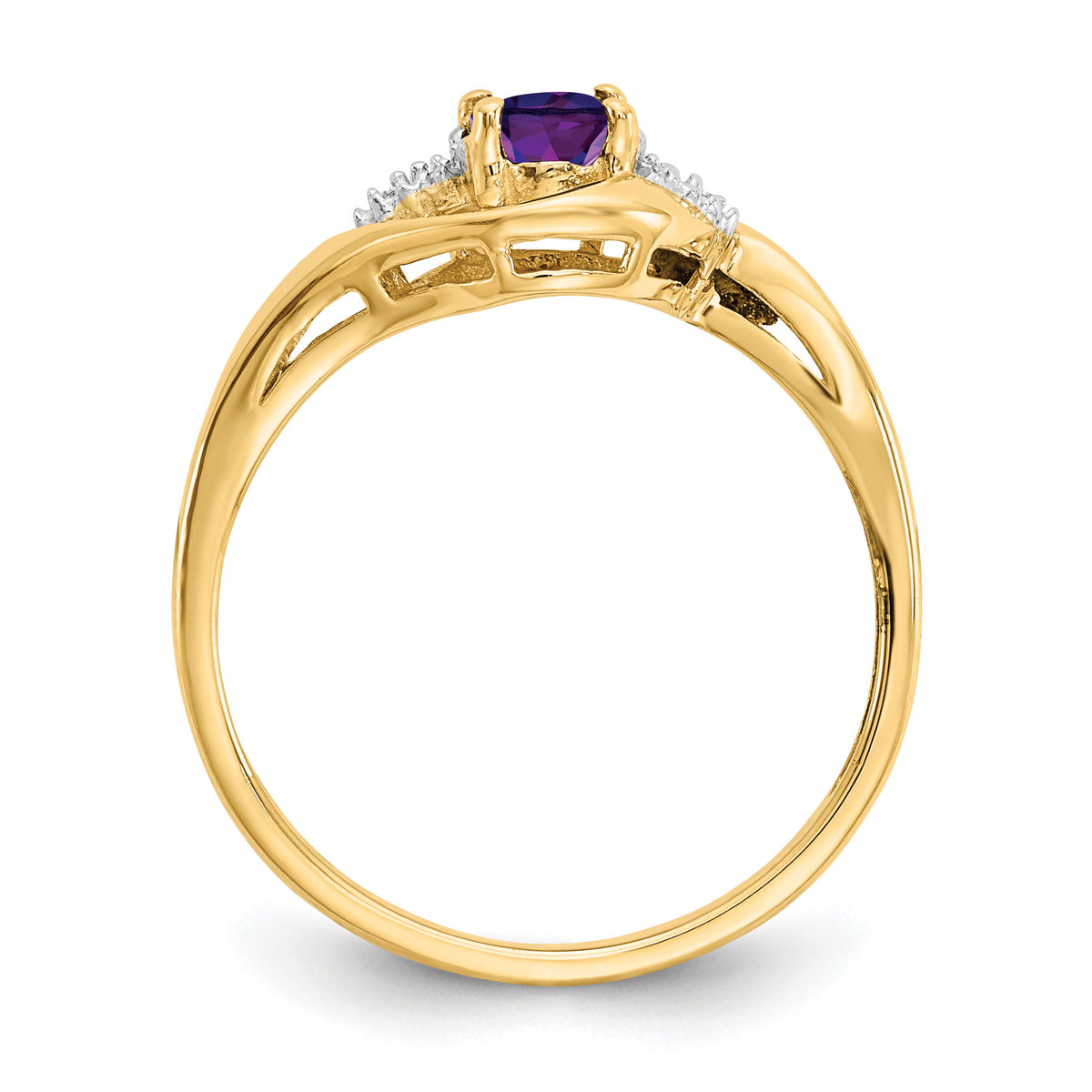 14k Amethyst and Diamond Ring-XBS405